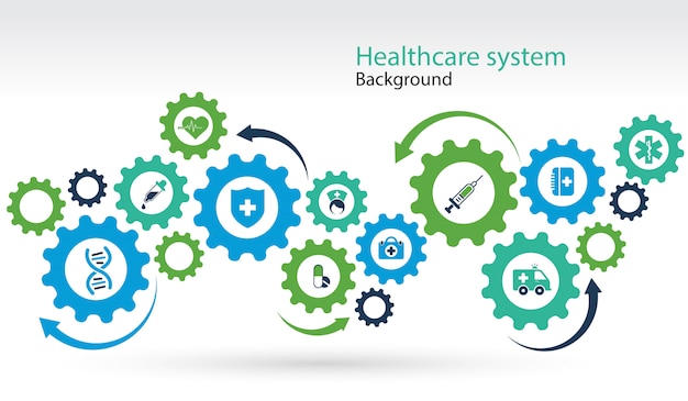 Vector gratuito fondo del sistema de mecanismo de salud