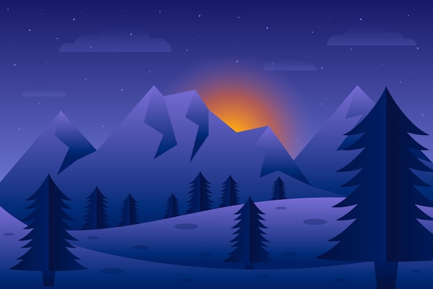 Fondo del solsticio de invierno en gradiente