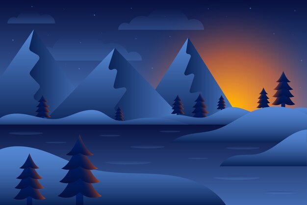 Fondo del solsticio de invierno en gradiente