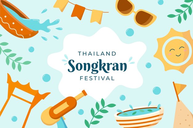 Fondo de songkran plano