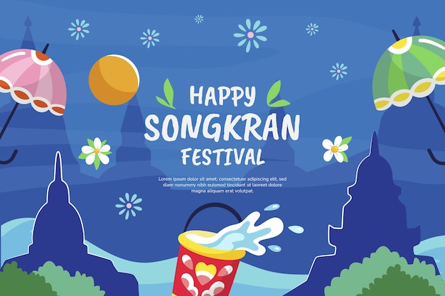 Fondo de songkran plano
