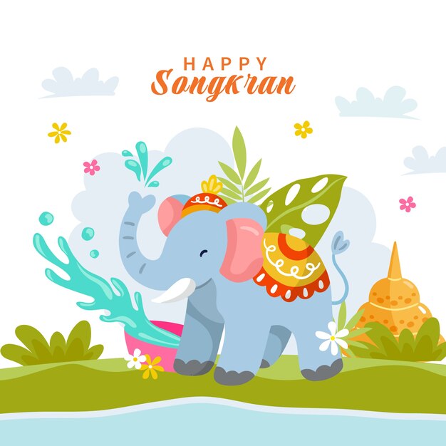 Fondo de songkran plano