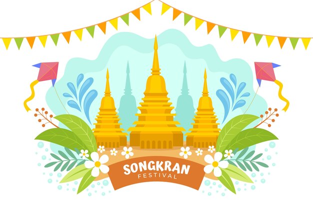 Fondo de songkran plano
