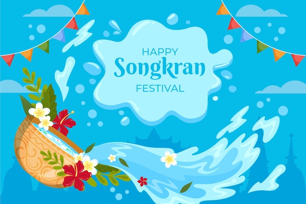 Fondo de songkran plano