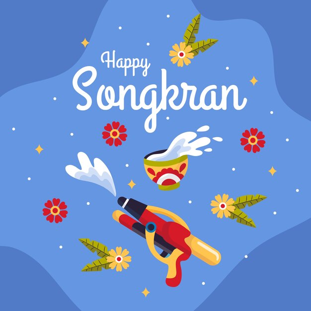 Fondo de songkran plano