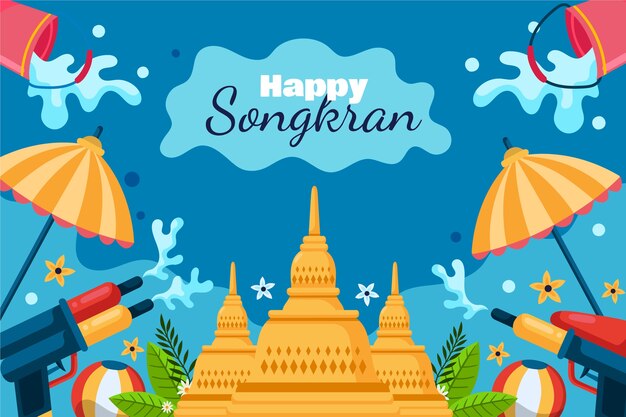 Fondo de songkran plano