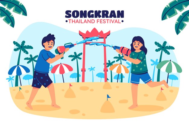 Fondo de songkran plano
