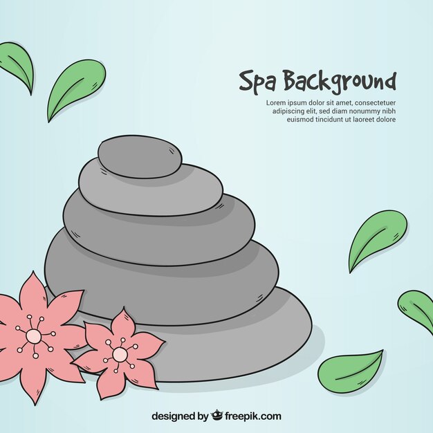 Fondo de spa dibujado a mano