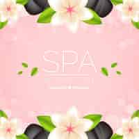 Vector gratuito fondo de spa con flores y piedras