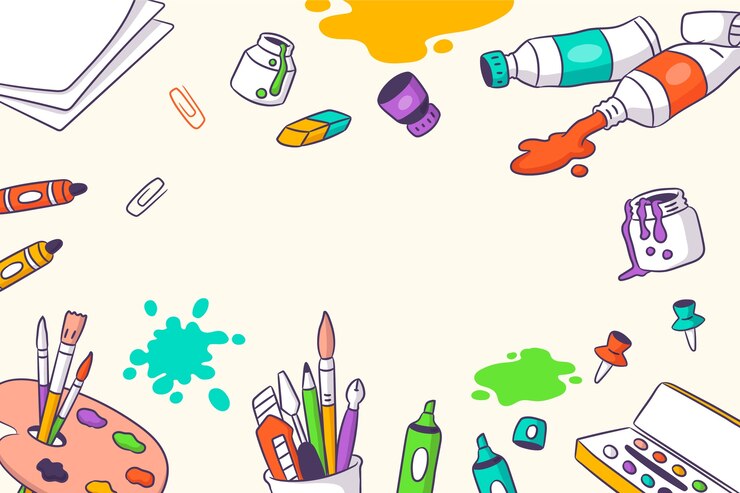 Vector gratuito fondo de suministros artísticos
