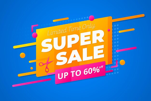 Fondo de super venta colorido degradado