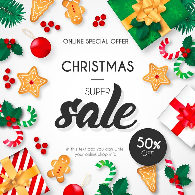 Fondo de super venta de navidad