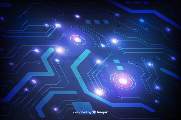 Fondo tabla de circuitos estilo realista