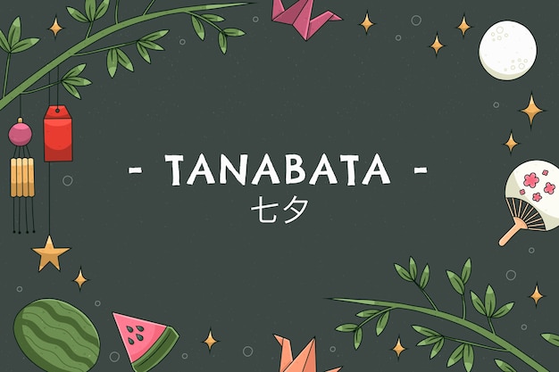 Fondo de tanabata dibujado a mano