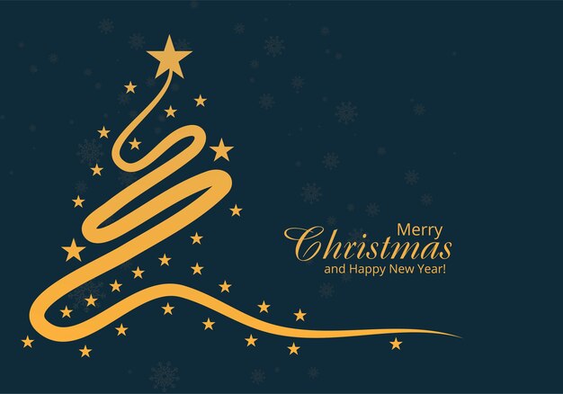 Fondo de tarjeta de árbol de navidad de línea mínima