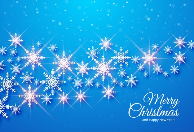 Fondo de tarjeta de celebración de copos de nieve de feliz Navidad