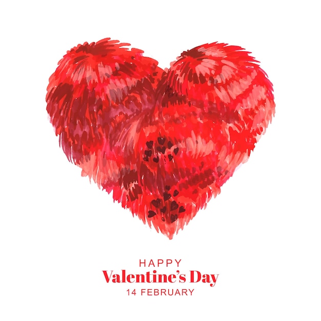 Fondo de tarjeta de celebración de corazón rojo feliz día de san valentín