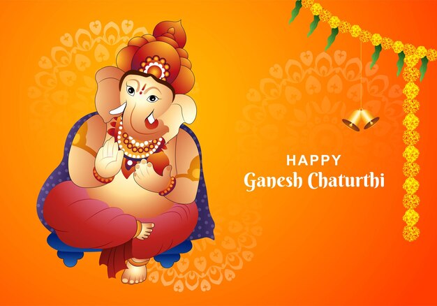 Fondo de tarjeta de celebración del festival indio de ganesh chaturthi