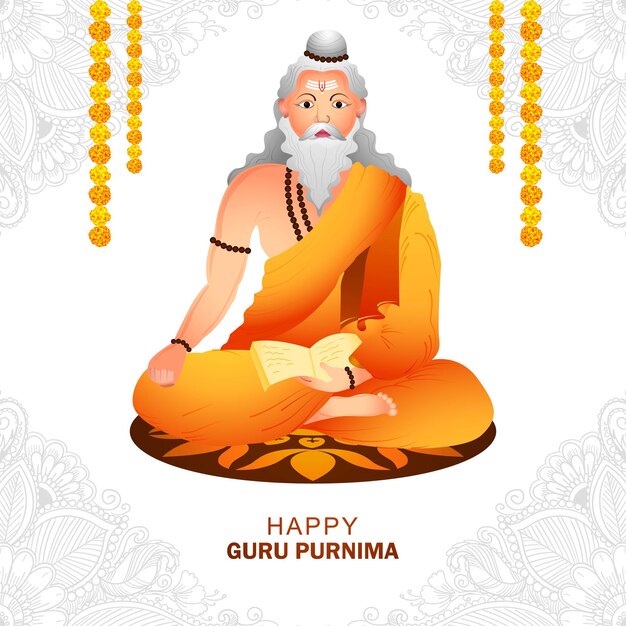 Fondo de tarjeta de celebración del festival indio Happy guru Purnima