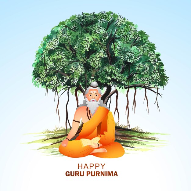 Fondo de tarjeta de celebración del festival indio Happy guru Purnima