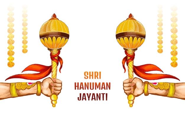 Vector gratuito fondo de tarjeta de celebración del festival sri hanuman jayanti