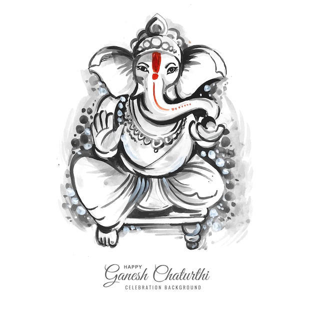 Fondo de tarjeta de celebración de ganesh chaturthi feliz artístico moderno
