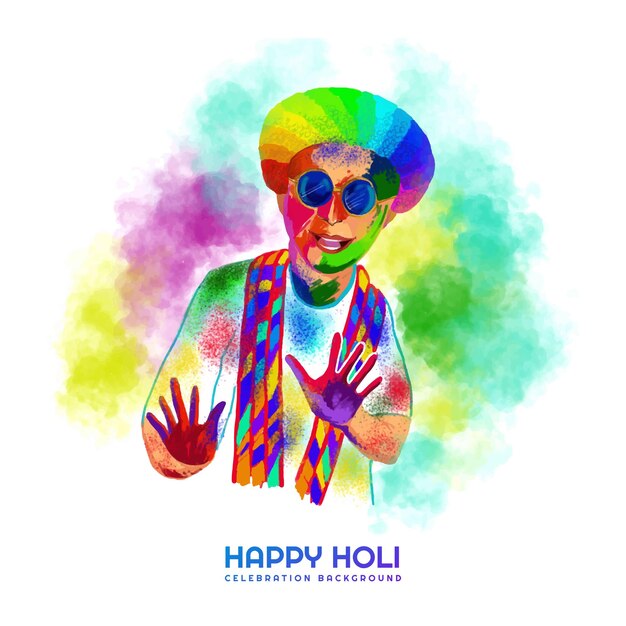 Fondo de tarjeta de celebraciones de festival indio holi