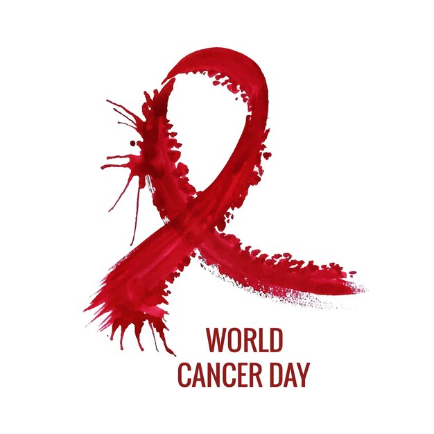 Fondo de tarjeta de cinta de conciencia del día mundial contra el cáncer