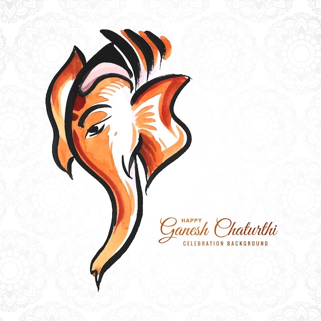 Fondo de tarjeta creativa artística feliz ganesh chaturthi