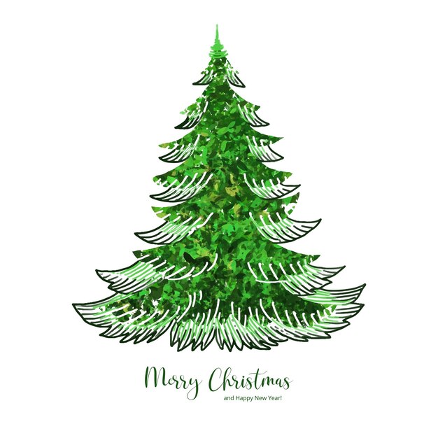 Fondo de la tarjeta de felicitación del árbol de Navidad decorativo