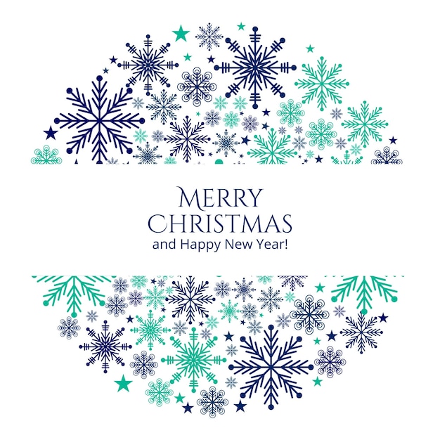 Fondo de tarjeta de felicitación de copos de nieve de Navidad