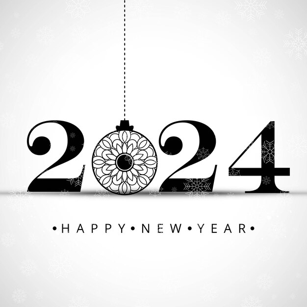 Fondo de la tarjeta de felicitación de feliz año nuevo 2024