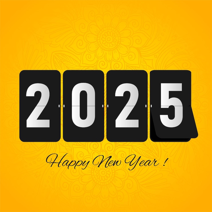 Vector gratuito fondo de la tarjeta de felicitación de feliz año nuevo 2025