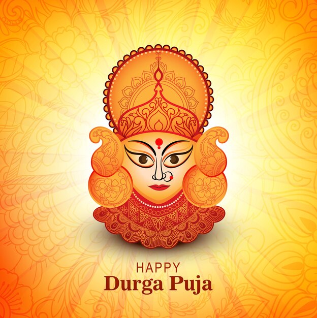 Fondo de tarjeta de felicitación del festival de Durga Puja