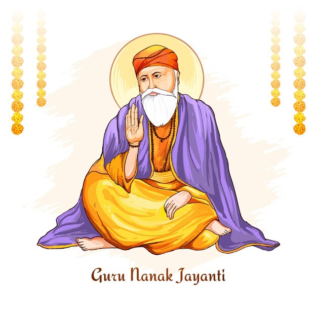 Fondo de la tarjeta de felicitación del festival Guru Nanak Jayanti