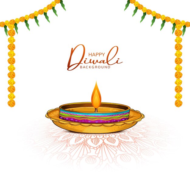 Fondo de la tarjeta de felicitación del festival hindú de Diwali