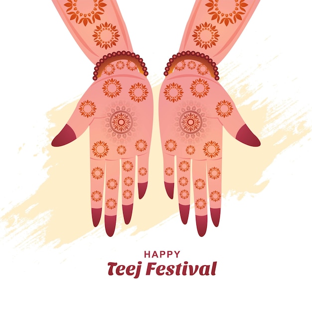 Vector gratuito fondo de tarjeta de felicitación del festival hindú hariyali teej