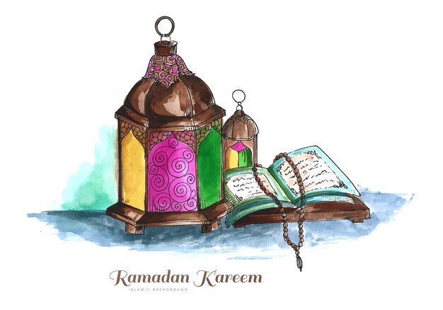 Fondo de tarjeta de felicitación de ramadan kareem o ramazan mubarak