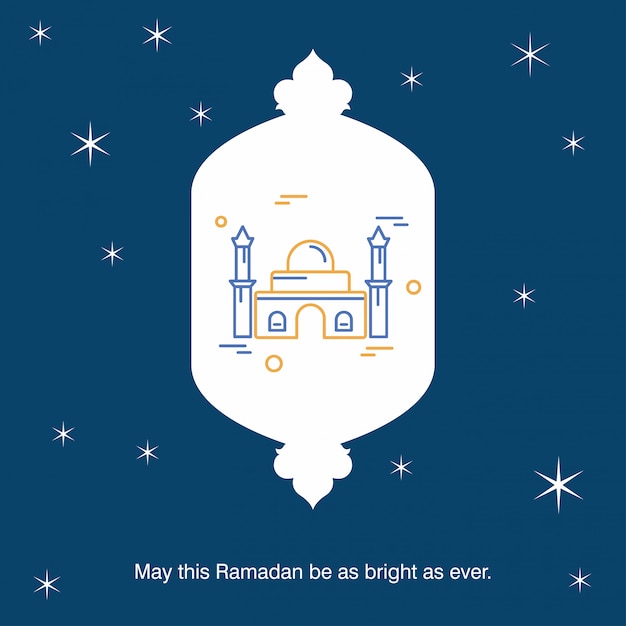 Fondo de tarjeta de felicitación de vector de Ramadan Kareem