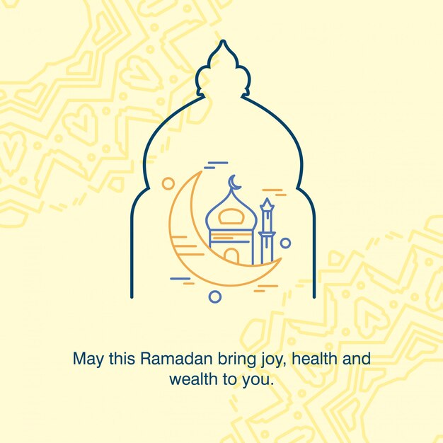 Fondo de tarjeta de felicitación de vector de ramadan kareem