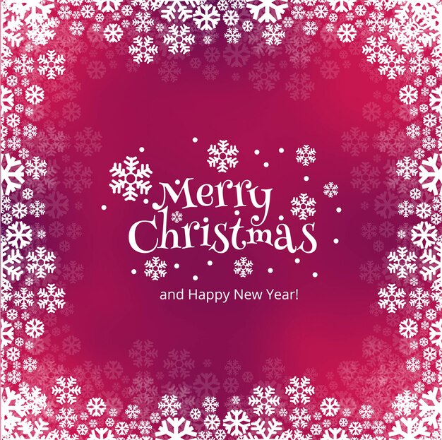 Fondo de tarjeta de feliz Navidad copo de nieve