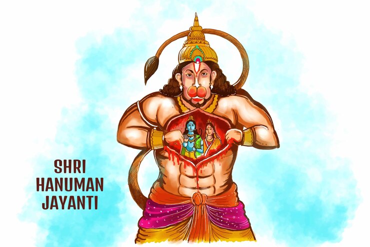 Vector gratuito fondo de tarjeta del festival hanuman jayanti