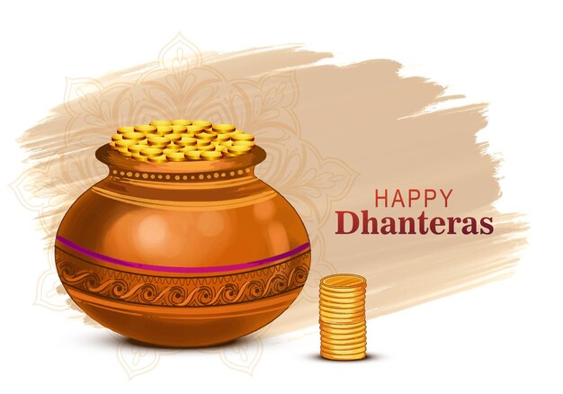 El fondo de la tarjeta del festival hindú subh dhanteras