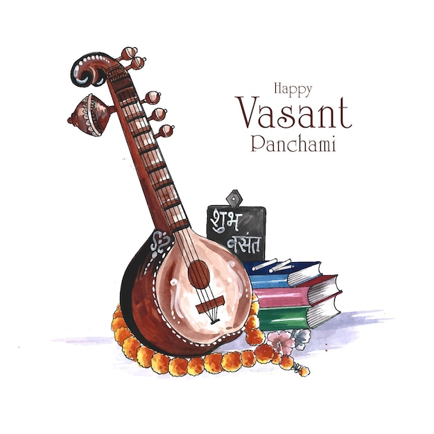 Fondo de tarjeta de festival indio feliz vasant panchami