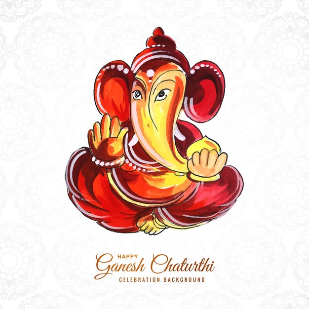 Fondo de tarjeta de festival indio de lord ganesh chaturthi