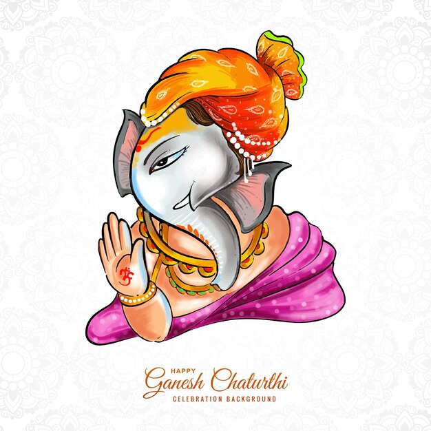 Fondo de tarjeta de festival indio de lord ganesh chaturthi