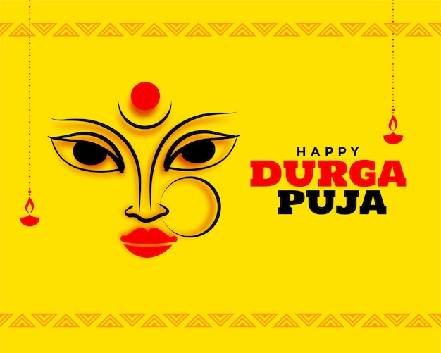 Fondo de tarjeta de festival de navratri durga pooja feliz