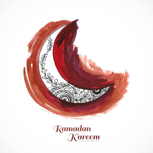 Fondo de tarjeta de festival de ramadan kareem religioso de luna elegante