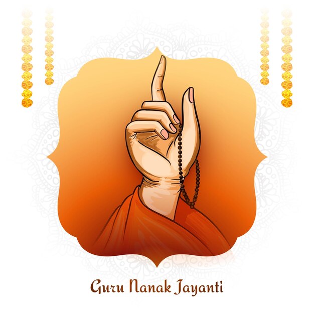 El fondo de la tarjeta del festival religioso Guru Nanak Jayanti gurupurab