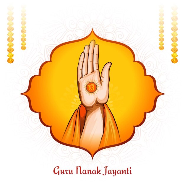 El fondo de la tarjeta del festival religioso Guru Nanak Jayanti gurupurab